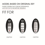 For Nissan 5-button Horn Hallmo Car Cowhide Leather Key Protective Cover Key Case, C068