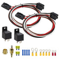 Car 12V 40A 175-185 Degree Thermostat Dual Electric Cooling Fan Wiring Relay Sensor Kit, Electric Cooling Fan Wiring Relay