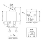 12V 200A Car Start Relay with Accessories, 12V