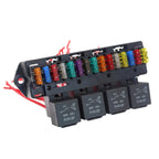Car 15-way Fuse Box with 4-way 12V 40A Relay, 12V 40A