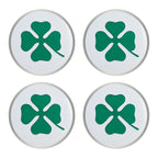 4 in 1 Car Four Leaf Clover Pattern Wheel Hub Decorative Sticker, Diameter: 5.8cm, Four Leaf Clover Pattern