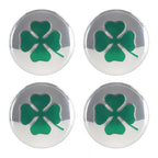4 in 1 Car Four Leaf Clover Pattern Wheel Hub Decorative Sticker Silver, Diameter: 5.8cm, Four Leaf Clover Pattern Silver