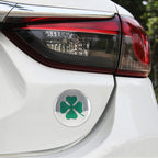 4 in 1 Car Four Leaf Clover Pattern Wheel Hub Decorative Sticker Silver, Diameter: 5.8cm, Four Leaf Clover Pattern Silver