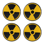 4 in 1 Car Wheel Hub Decorative Sticker, Diameter: 5.8cm, Black + Yellow