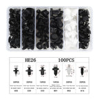 100 in 1 Universal Car Plastic Fasteners Rivet Clips Set, 100 PCS