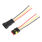 10pcs 2P Car Waterproof Plug Car Connector Plug-In, Length：10cm, 3P