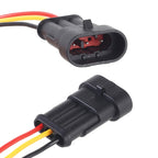 10pcs 2P Car Waterproof Plug Car Connector Plug-In, Length：10cm, 3P