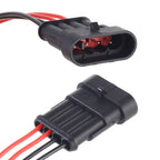 10pcs 3P Car Waterproof Plug Car Connector Plug-In, Length：10cm, 4P