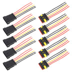 10pcs 4P Car Waterproof Plug Car Connector Plug-In, Length：10cm, 5P