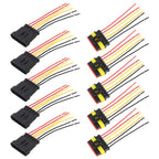 10pcs 5P Car Waterproof Plug Car Connector Plug-In, Length：10cm, 6P