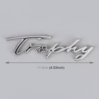 Car TROPHY Personalized Aluminum Alloy Decorative Stickers, Size: 11.5x2.5x0.35cm