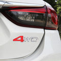Car 4WD Personalized Aluminum Alloy Decorative Stickers, Size: 13x3.5x0.3cm