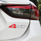 Car 4WD Personalized Aluminum Alloy Decorative Stickers, Size: 13x3.5x0.3cm