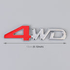 Car 4WD Personalized Aluminum Alloy Decorative Stickers, Size: 13x3.5x0.3cm
