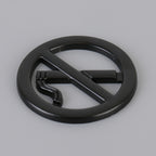 Car No Smoking Sign Universal Personalized Aluminum Alloy Decorative Sticker, Size: 5 x 0.33cm