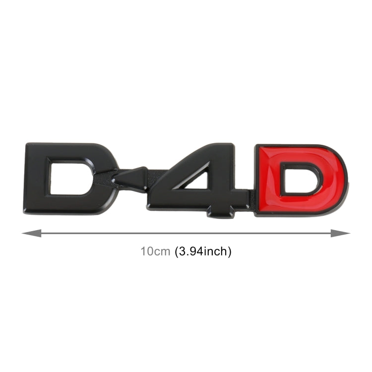 Car D4D Personalized Aluminum Alloy Decorative Stickers, Size:10 x 2.5cm, D4D