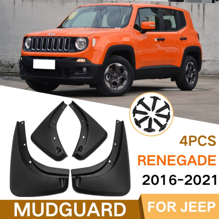 For Jeep Renegade 2008-2020 4pcs/Set Car Auto Soft Plastic Splash Flaps Fender Guard, For Jeep Renegade 2015-2021