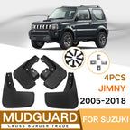 For Suzuki Jimny 2005-2018 4pcs/Set Car Auto Soft Plastic Splash Flaps Fender Guard, For Suzuki Jimny 2005-2018