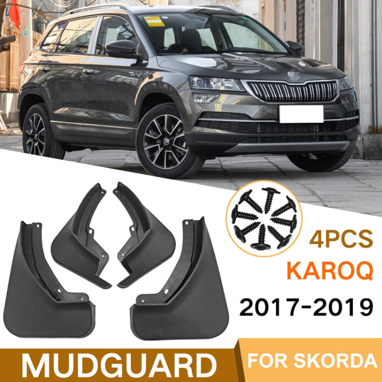 For Skoda KAROQ 2017-2023 4pcs/Set Car Auto Soft Plastic Splash Flaps Fender Guard, For Skoda KAROQ 2017-2023