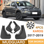For Skoda KAROQ 2017-2023 4pcs/Set Car Auto Soft Plastic Splash Flaps Fender Guard, For Skoda KAROQ 2017-2023