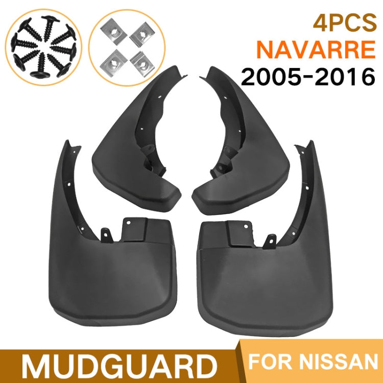 For Nissan Frontier Navarre 2015-2016 4pcs/Set Car Auto Soft Plastic Splash Flaps Fender Guard, For Nissan Frontier Navarre 2015-2016
