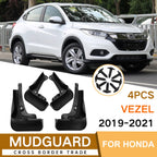For Honda Vezel HRV Sport 2019-2021 4pcs/Set Car Auto Soft Plastic Splash Flaps Fender Guard, For Honda Vezel HRV Sport 2019-2021