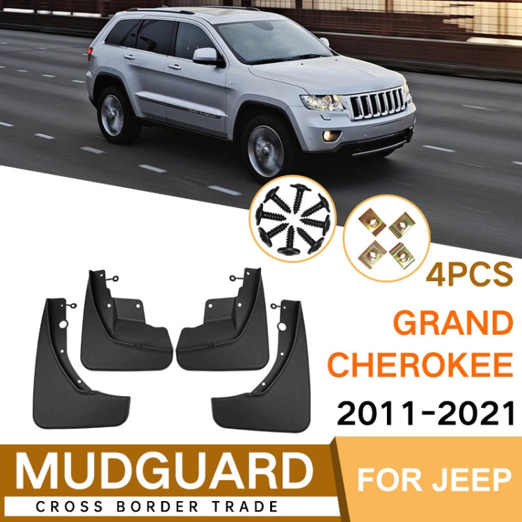 For Jeep Grand Cherokee 2011-2021 4pcs/Set Car Auto Soft Plastic Splash Flaps Fender Guard, For Jeep Grand Cherokee 2011-2021