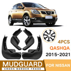 For Nissan Qashqai 2015-2021 4pcs/Set Car Auto Soft Plastic Splash Flaps Fender Guard, For Nissan Qashqai 2015-2021