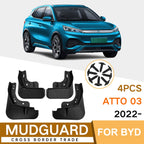 For BYD Atto 03 Yuan Plus 2022 4pcs/Set Car Auto Soft Plastic Splash Flaps Fender Guard, For BYD Atto 03 Yuan Plus 2022