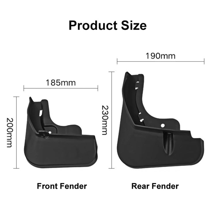 For BYD Atto 03 Yuan Plus 2022 4pcs/Set Car Auto Soft Plastic Splash Flaps Fender Guard, For BYD Atto 03 Yuan Plus 2022