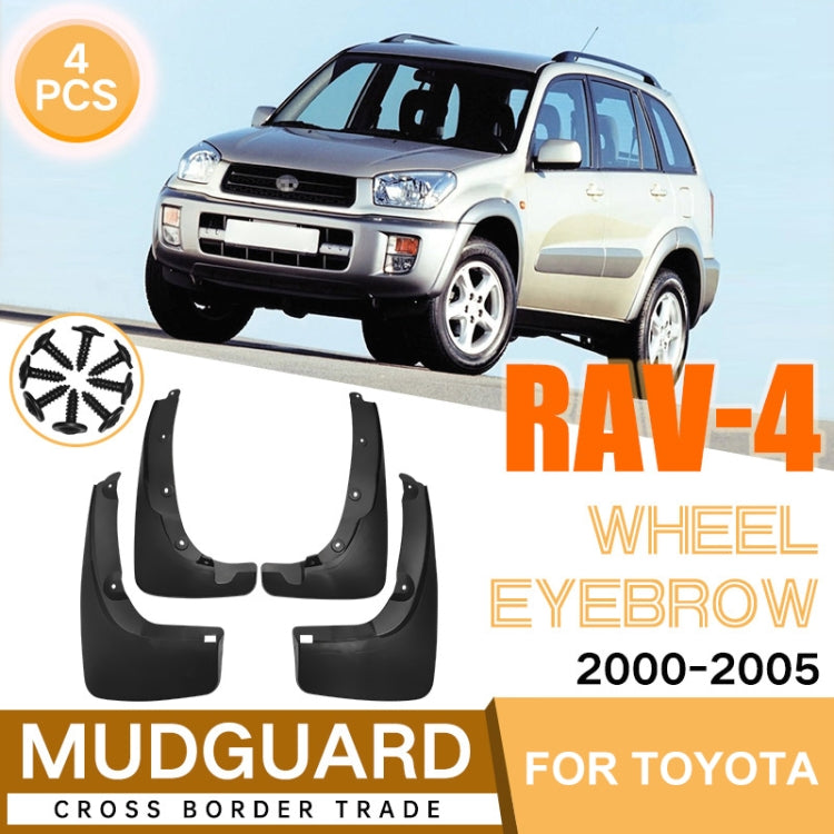 For Toyota RAV4 Wheel Eyebrow 2000-2005 4pcs/Set Car Auto Soft Plastic Splash Flaps Fender Guard, For Toyota RAV4 Wheel Eyebrow 2000-2005