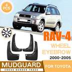 For Toyota RAV4 Wheel Eyebrow 2000-2005 4pcs/Set Car Auto Soft Plastic Splash Flaps Fender Guard, For Toyota RAV4 Wheel Eyebrow 2000-2005