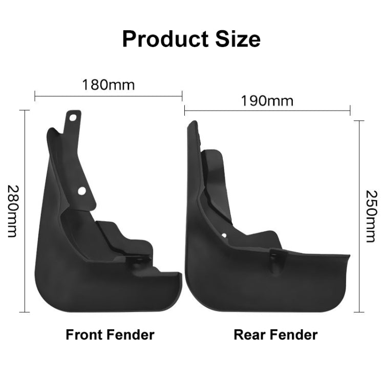 For Ford Focus ST Saloon 2018-2020 4pcs/Set Car Auto Soft Plastic Splash Flaps Fender Guard, For Ford Focus ST Saloon 2018-2020