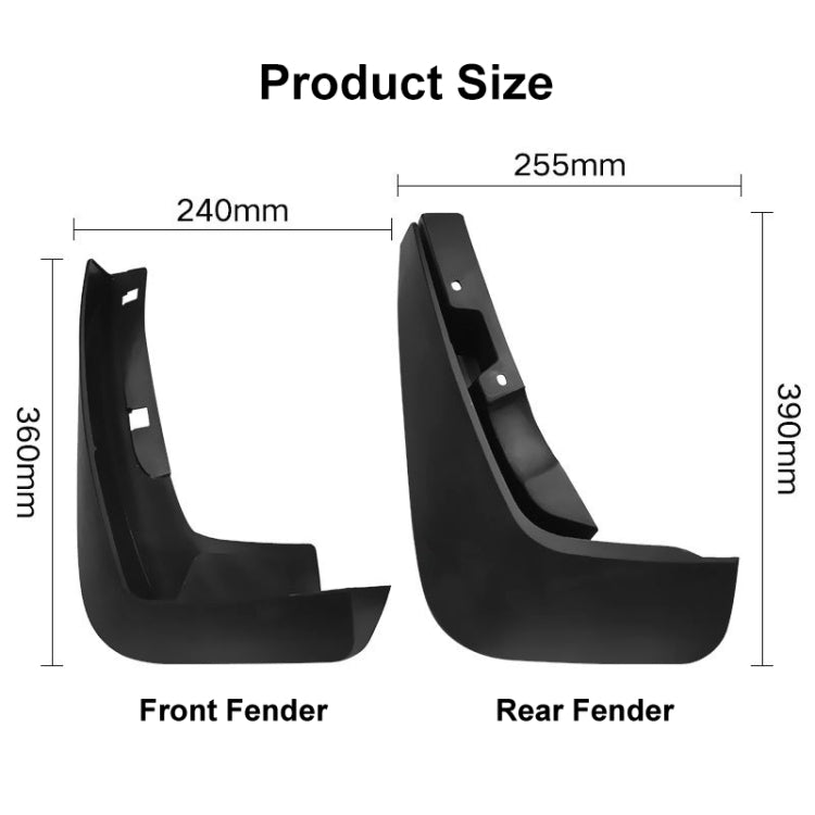 For Jaguar F-PACE 2016-2021 4pcs/Set Car Auto Soft Plastic Splash Flaps Fender Guard, For Jaguar F-PACE 2016-2021