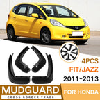For Honda Fit Jazz 2011-2013 4pcs/Set Car Auto Soft Plastic Splash Flaps Fender Guard, For Honda Fit Jazz 2011-2013