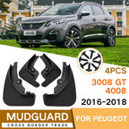 For Peugeot 4008 / 3008GT 2016-2021 4pcs/Set Car Auto Soft Plastic Splash Flaps Fender Guard, For Peugeot 4008 / 3008GT 2016-2021