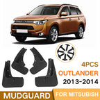 For Mitsubishi Outlander 2013-2014 4pcs/Set Car Auto Soft Plastic Splash Flaps Fender Guard, For Mitsubishi Outlander 2013-2014