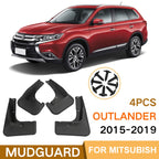 For Mitsubishi Outlander 2015-2019 4pcs/Set Car Auto Soft Plastic Splash Flaps Fender Guard, For Mitsubishi Outlander 2015-2019