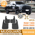 For Dodge RAM 1500 / 2500 / 3500 2010-2018 4pcs/Set Car Auto Soft Plastic Splash Flaps Fender Guard, For Dodge RAM 1500 / 2500 / 3500 2010-2018