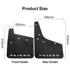 For Mitsubishi PAJERO 2004-2021 4pcs/Set Car Auto Soft Plastic Splash Flaps Fender Guard, For Mitsubishi PAJERO 2004-2021