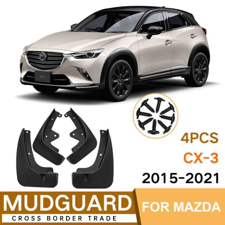 For Mazda CX-3 2015-2021 4pcs/Set Car Auto Soft Plastic Splash Flaps Fender Guard, For Mazda CX-3 2015-2021