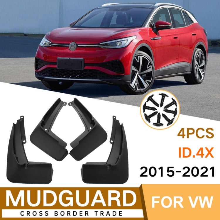 For Volkswagen ID.4X 2015-2023 4pcs/Set Car Auto Soft Plastic Splash Flaps Fender Guard, For Volkswagen ID.4X 2015-2023