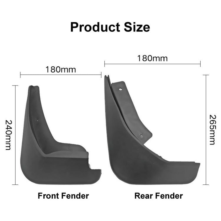 For Ford Fiesta 2013-2017 4pcs/Set Car Auto Soft Plastic Splash Flaps Fender Guard, For Ford Fiesta