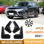 For Mitsubishi Outlander 2021 4pcs/Set Car Auto Soft Plastic Splash Flaps Fender Guard, For Mitsubishi Outlander 2021