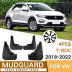 For Volkswagen T-ROC 2018-2022 4pcs/Set Car Auto Soft Plastic Splash Flaps Fender Guard, For Volkswagen T-ROC 2018-2022