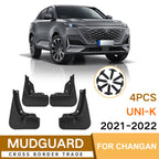 For Changan UNI-K 2021-2022 4pcs/Set Car Auto Soft Plastic Splash Flaps Fender Guard, For Changan UNI-K 2021-2022