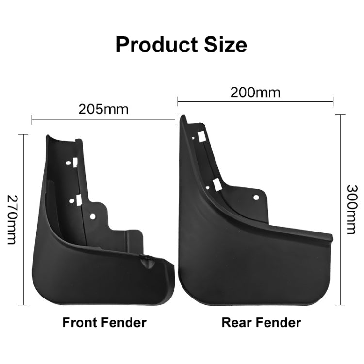 For Tesla Model S 2022 4pcs/Set Car Auto Soft Plastic Splash Flaps Fender Guard, For Tesla Model S 2022