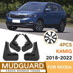 For Skoda Kamiq 2018-2022 4pcs/Set Car Auto Soft Plastic Splash Flaps Fender Guard, For Skoda Kamiq 2018-2022