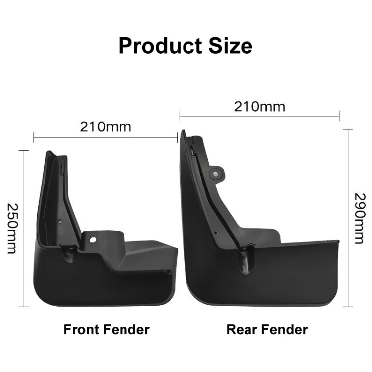 For Peugeot 2008 2020-2023 4pcs/Set Car Auto Soft Plastic Splash Flaps Fender Guard, For Peugeot 2008 2020-2023