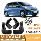 For Honda Fit / Jazz 2008-2010 4pcs/Set Car Auto Soft Plastic Splash Flaps Fender Guard, For Honda Fit / Jazz 2008-2010